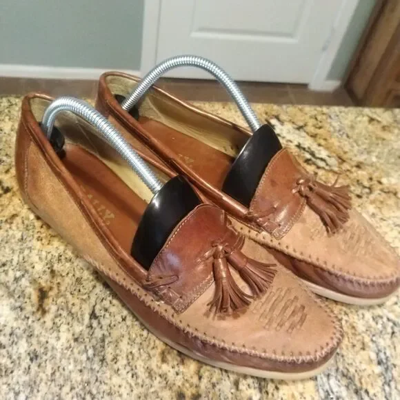 Bally Riva Slip On Tassel Loafers Brow Leather Dress Shoes Men's Size 11 M
